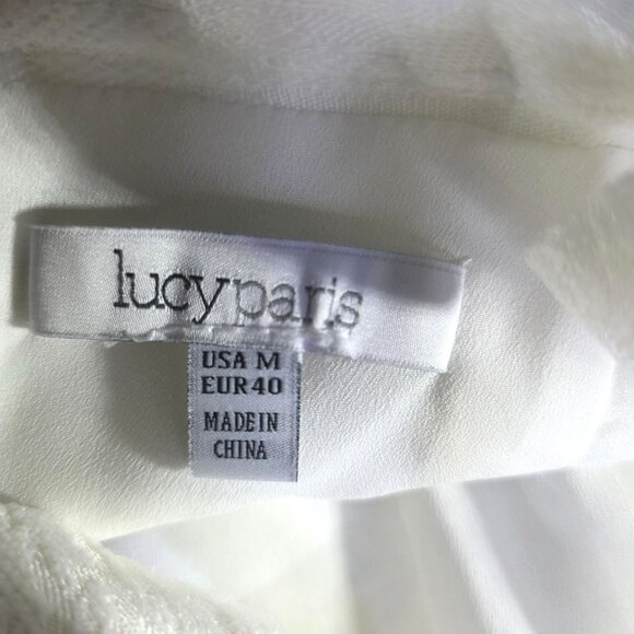 Floral Print White Sleeveless Dress Lucy Paris M cottagecore fairycore lined - Picture 4 of 9